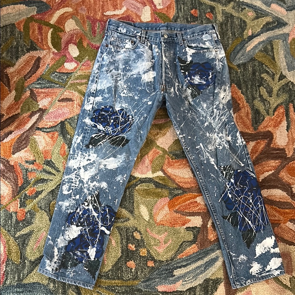 Levi’s Stylish Blue Splatter Men’s Jeans